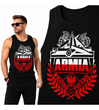 tank top patriotyczny- ARMIA (BIAŁO-CZERWONY)